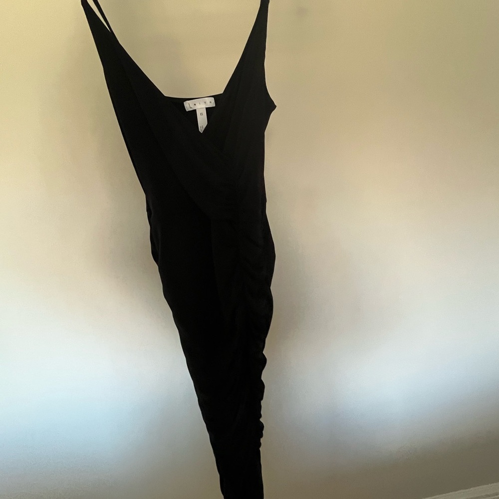 Black v neck midi dress